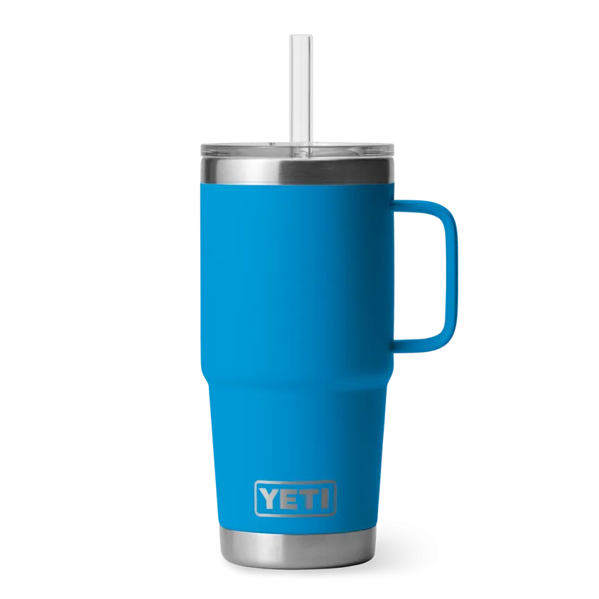 25 oz. / 739ml Straw Mug w/ Straw Lid - Big Wave Blue