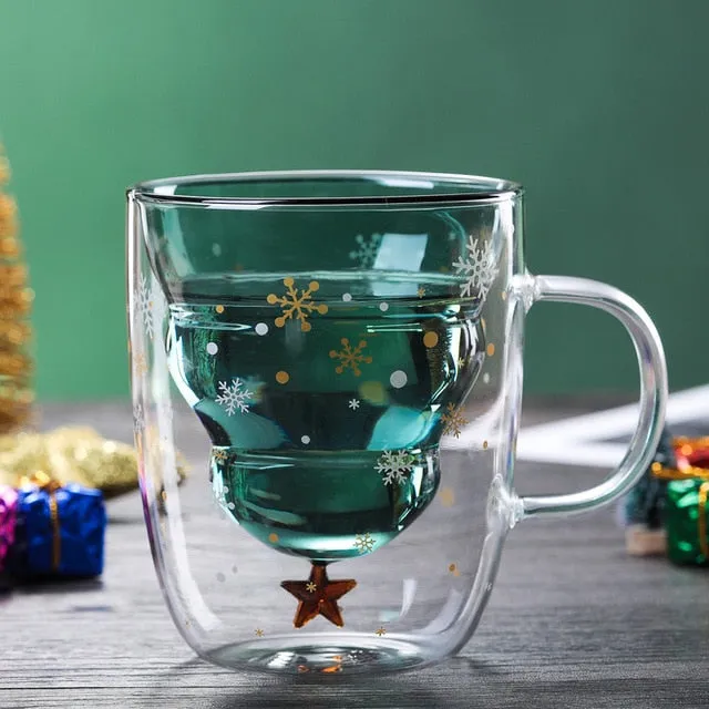 A Creative Anti Scald Tree Christmas Glass Mug With Lid Is Good Xmas Gifts Idea