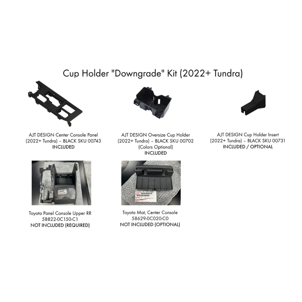 AJT Design Cup Holder "Downgrade" Kit for Toyota Tundra (2022-2024)