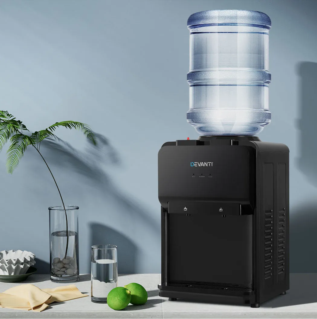 Black Bench Top Water Cooler with Dual Taps - Devanti