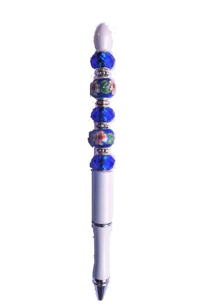 Blue Floral Cloisonne Pen