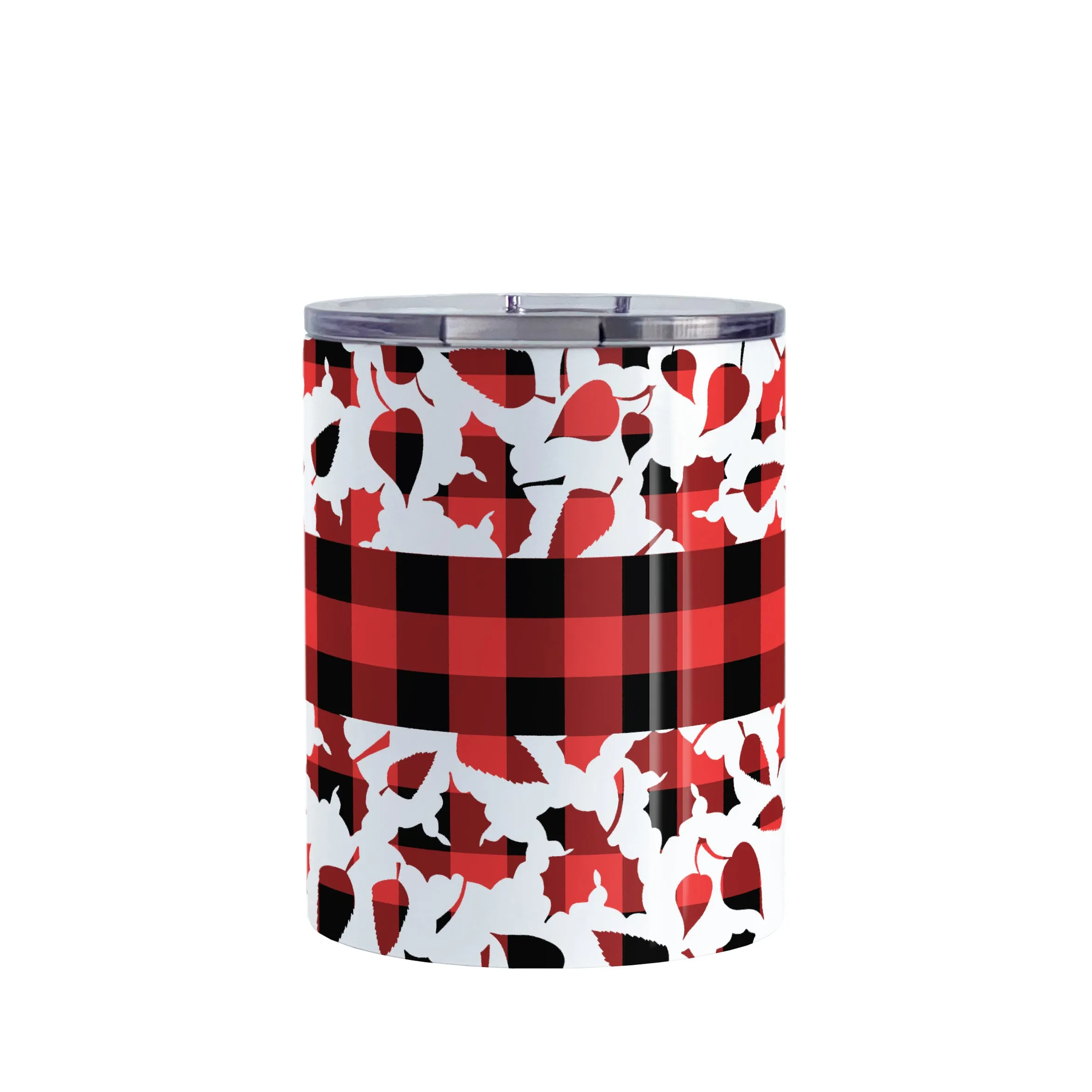 Buffalo Plaid Leaves Fall Tumbler Cup