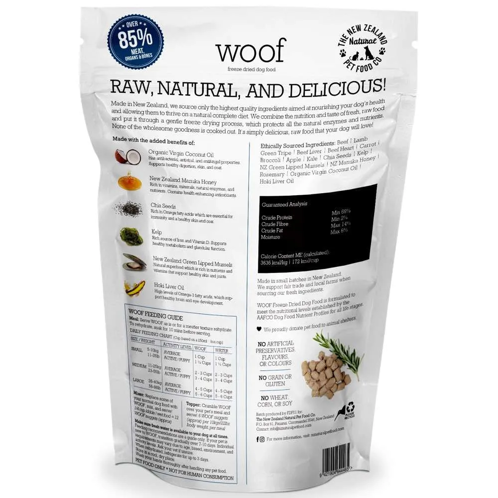 'BUNDLE DEAL': WOOF Beef Freeze Dried Raw Dog Food