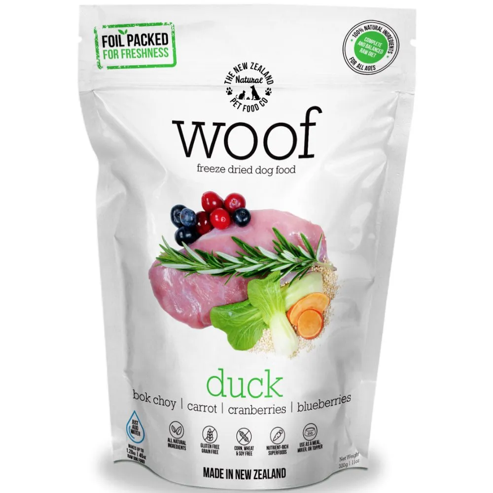 'BUNDLE DEAL': WOOF Duck Freeze Dried Raw Dog Food