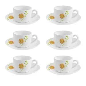 Cello Queen  Cup & Saucer Set, 6 Pcs