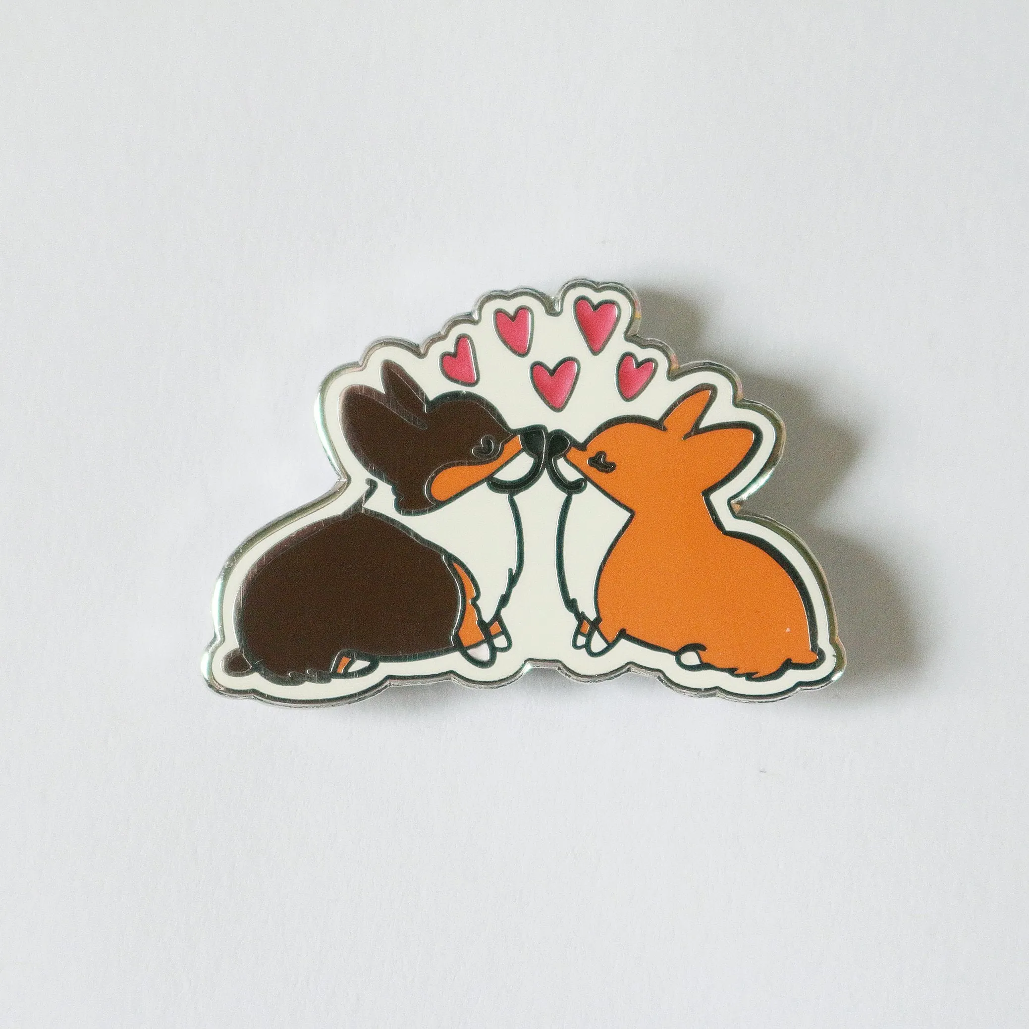 Corgi Kisses Enamel Pin | Corgimoji Collectible Series