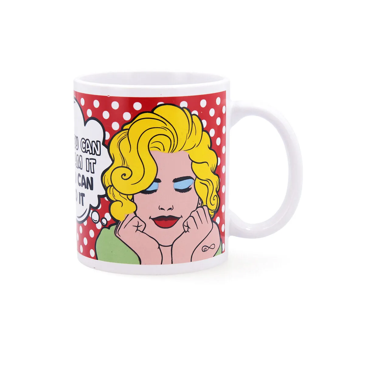 Cup Quid Pin Up Comics Multicolour Ceramic 330 ml (12 Units)