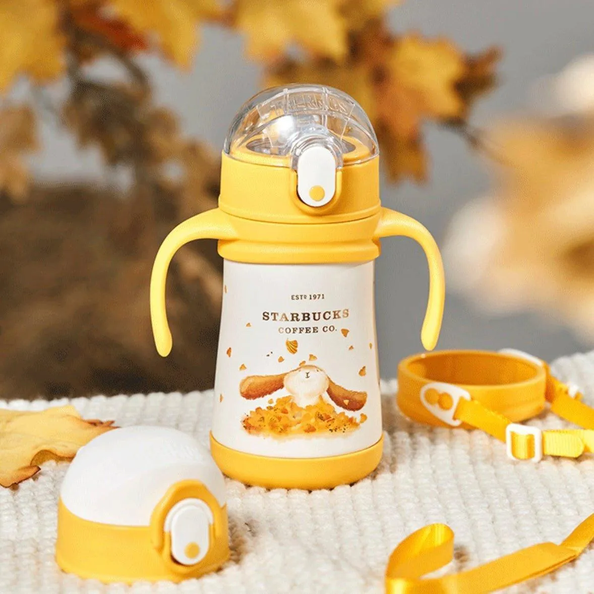 Cute Baby Bunny Thermos Set with Extra Cover