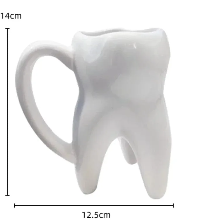 Dentist Creative DIY Facial Expression Tooth Shaped Coffee Mug Ceramic Cup Gift