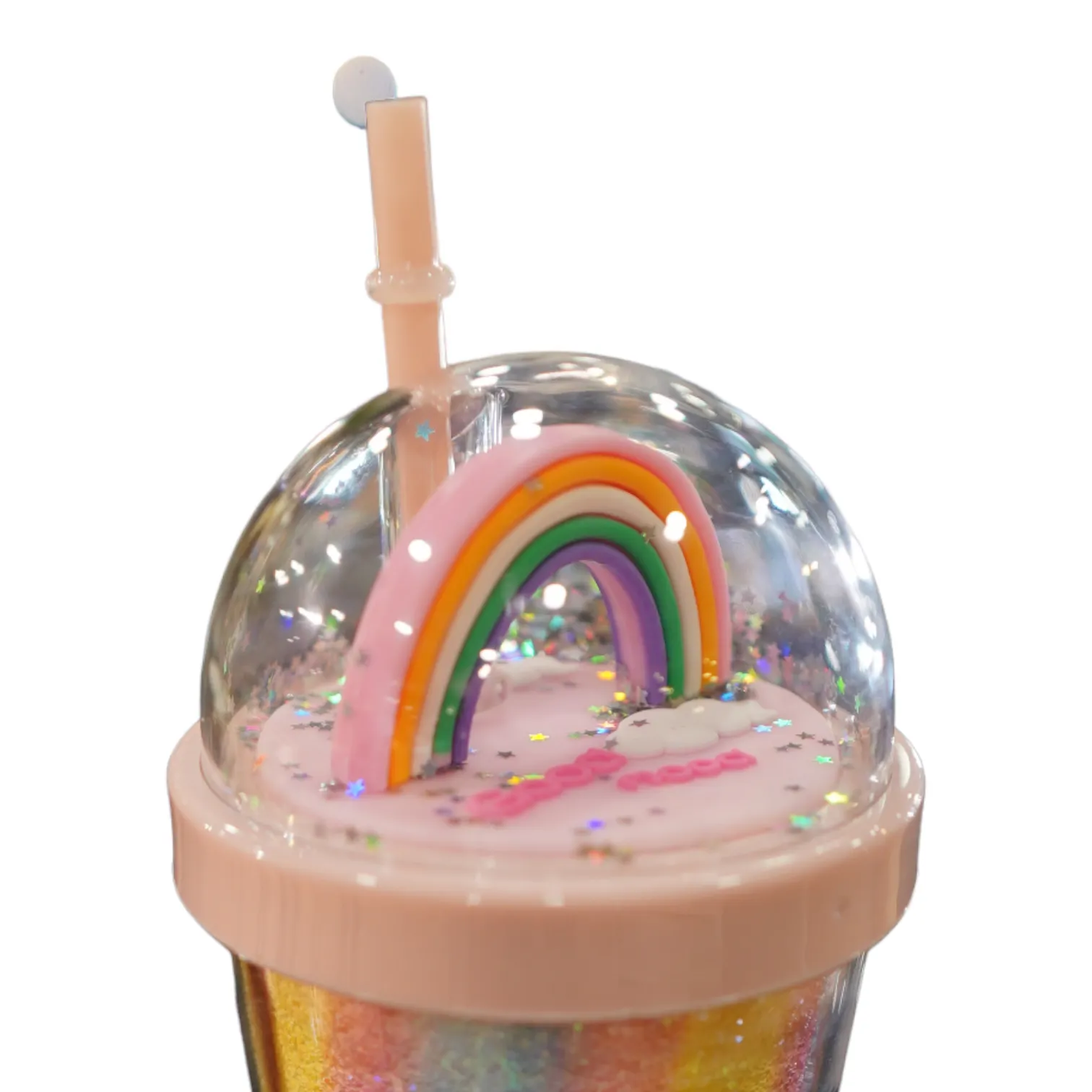 Double Layer Rainbow Straw Cup