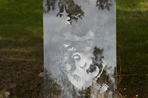 Dragon Fly Egret Etched Glass Decals Vinyl Shower Door