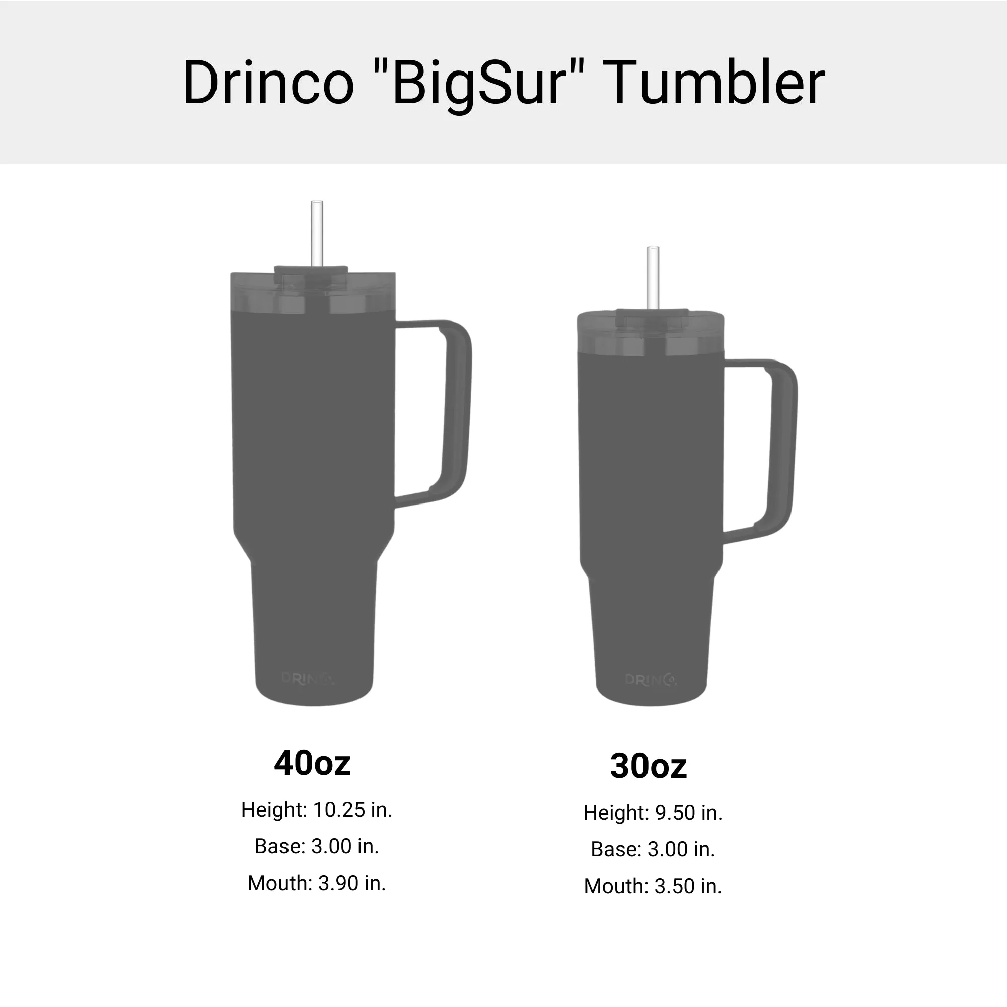 DRINCO® 40oz BugSur Tumbler with Handle - Black