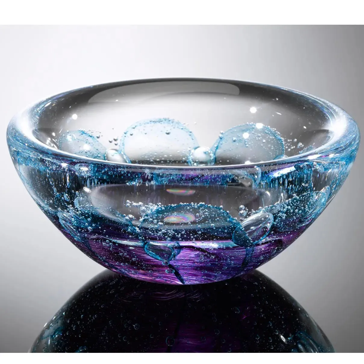 Foil Swedish Purple Bowl, by Jake Pfeifer of Hot Glass Alley