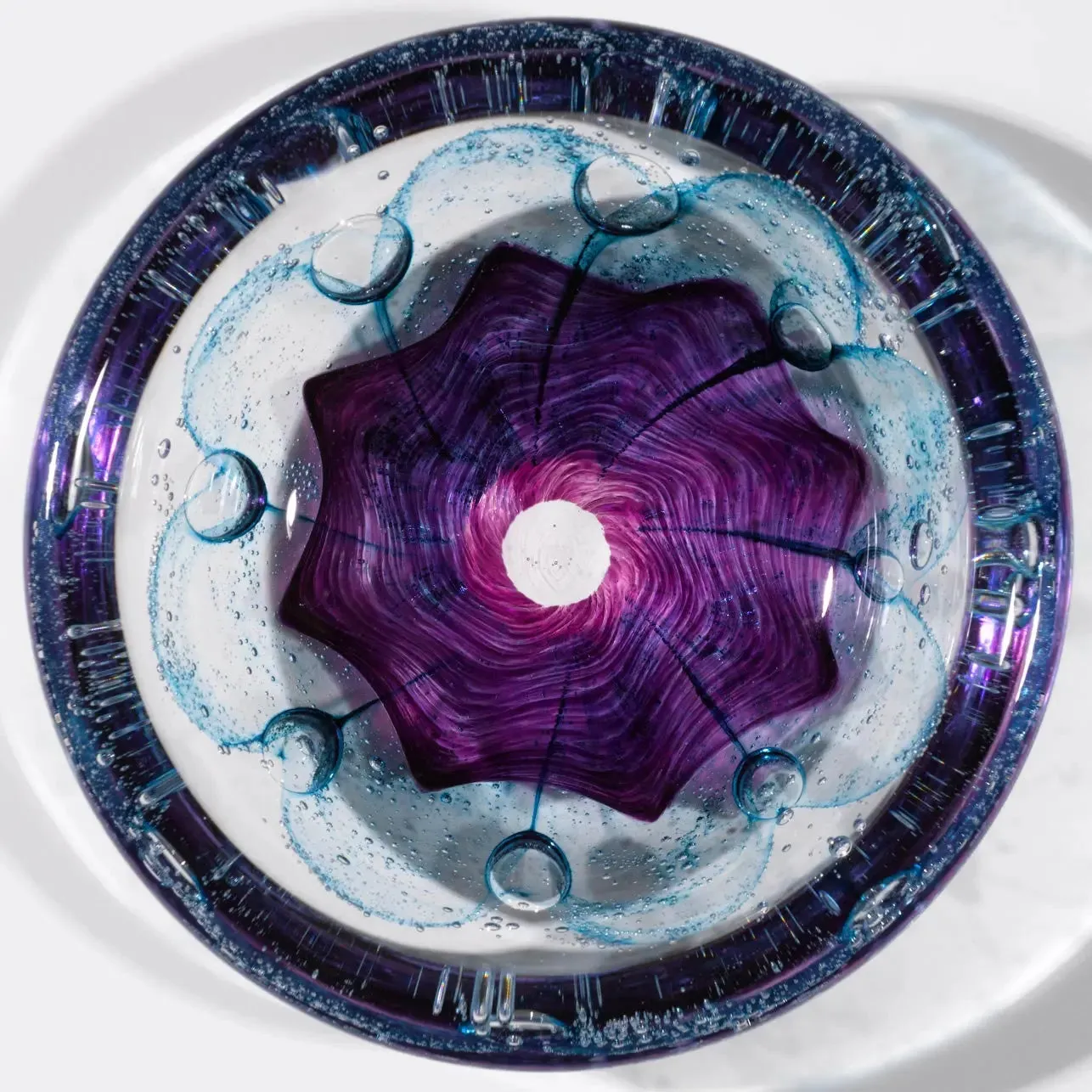 Foil Swedish Purple Bowl, by Jake Pfeifer of Hot Glass Alley