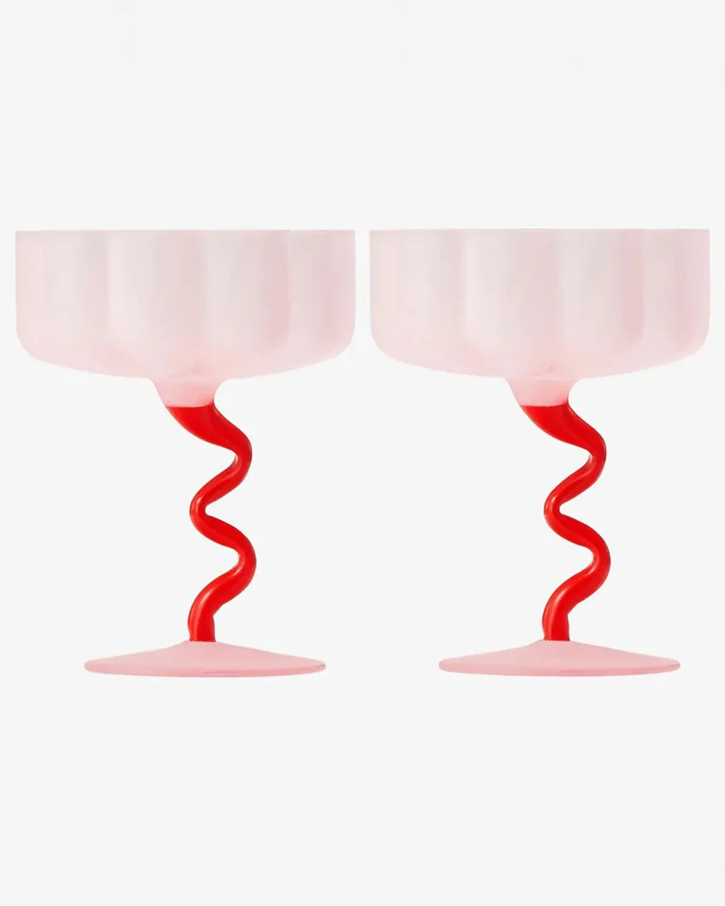 Frosted Flower Glass Coupes - Set of 2