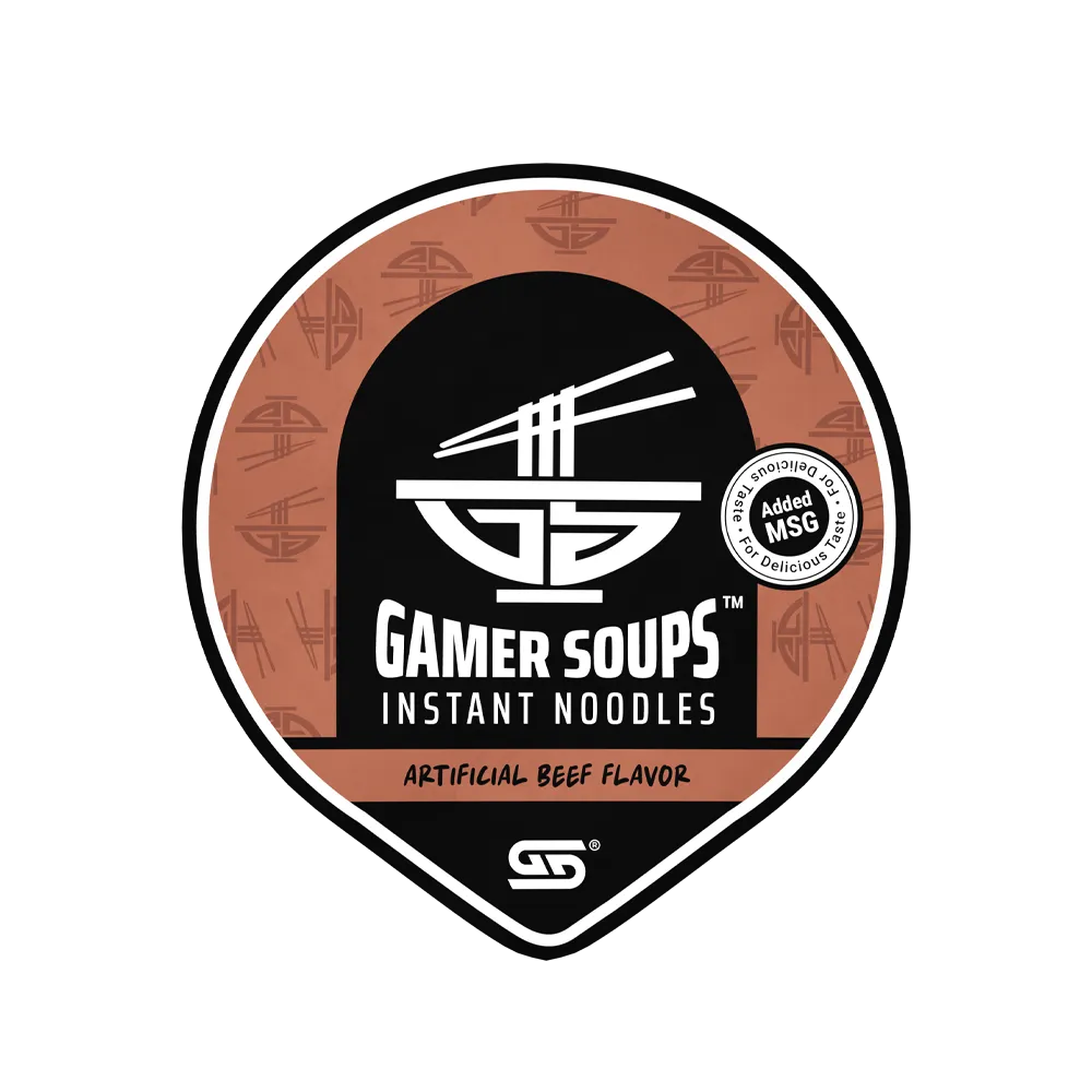 Gamer Soups Instant Noodles - Beef (24 Cup Box)