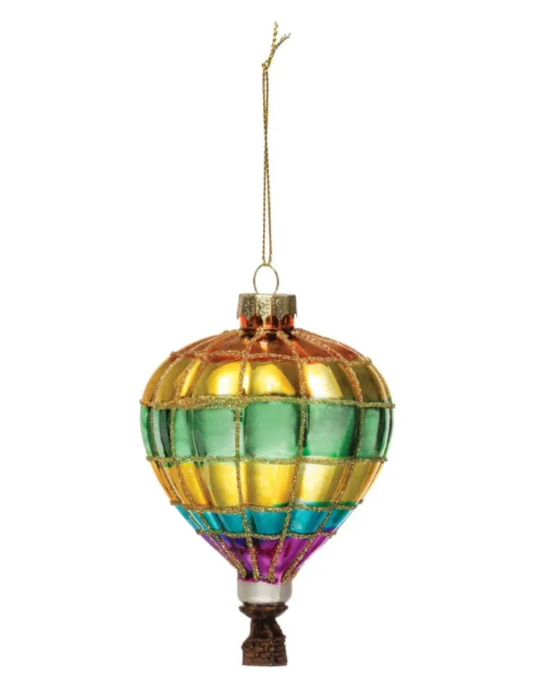 Glass Hot Air Balloon Ornament