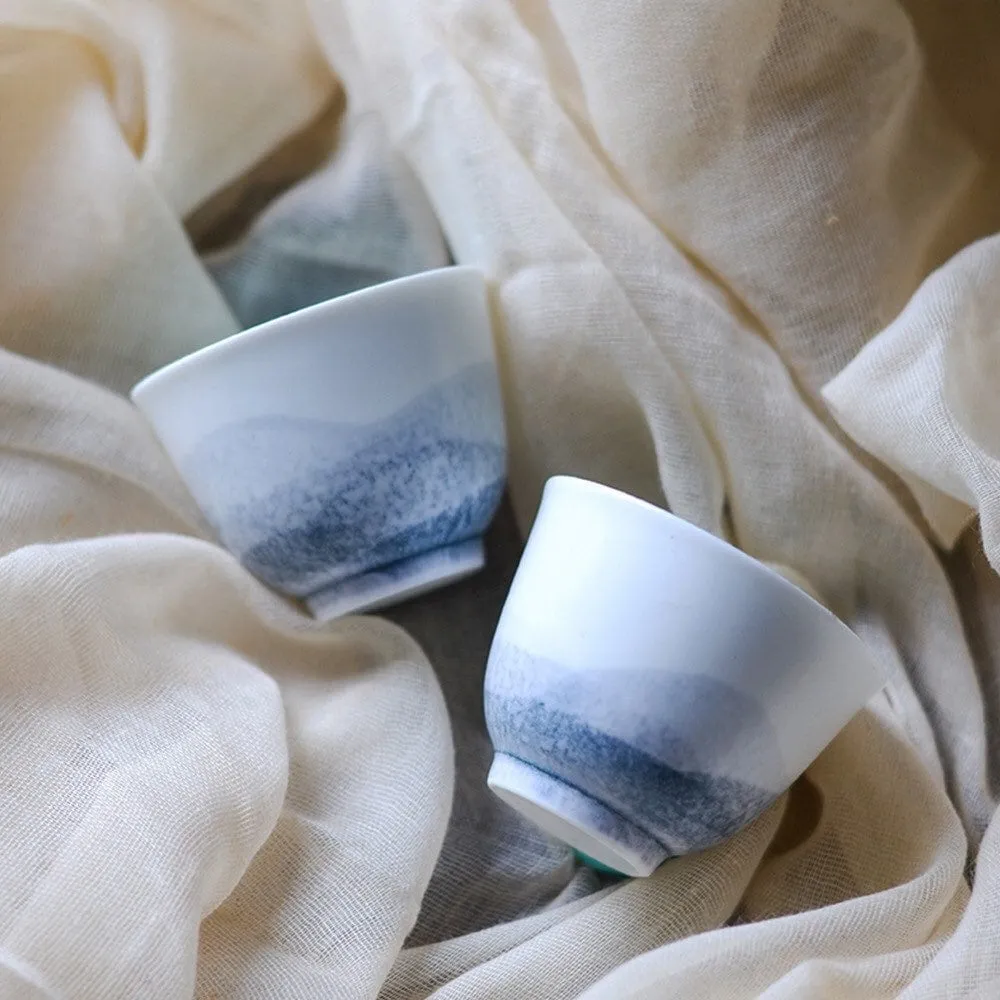 Gohobi Hand-painted Blue Mountain Tea Cup