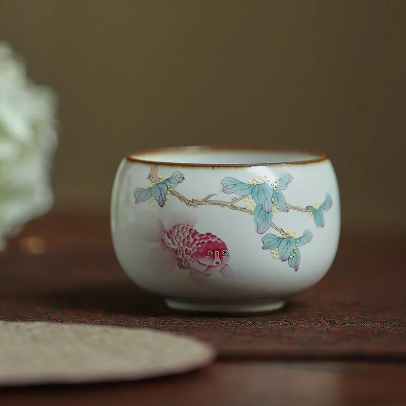 Gohobi Hand-painted Goldfish Osmanthus Ceramic Tea Cup