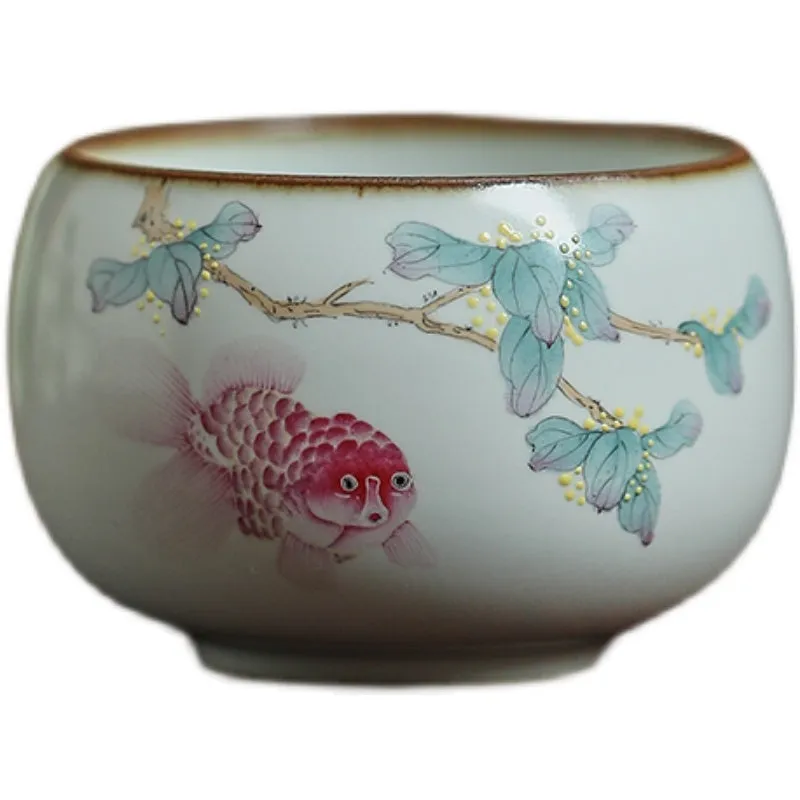 Gohobi Hand-painted Goldfish Osmanthus Ceramic Tea Cup