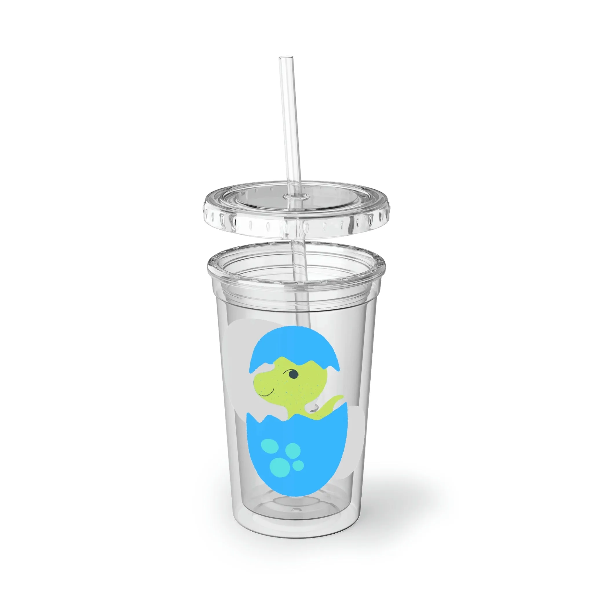 Green and Blue Dinosaur Egg Suave Acrylic Cup