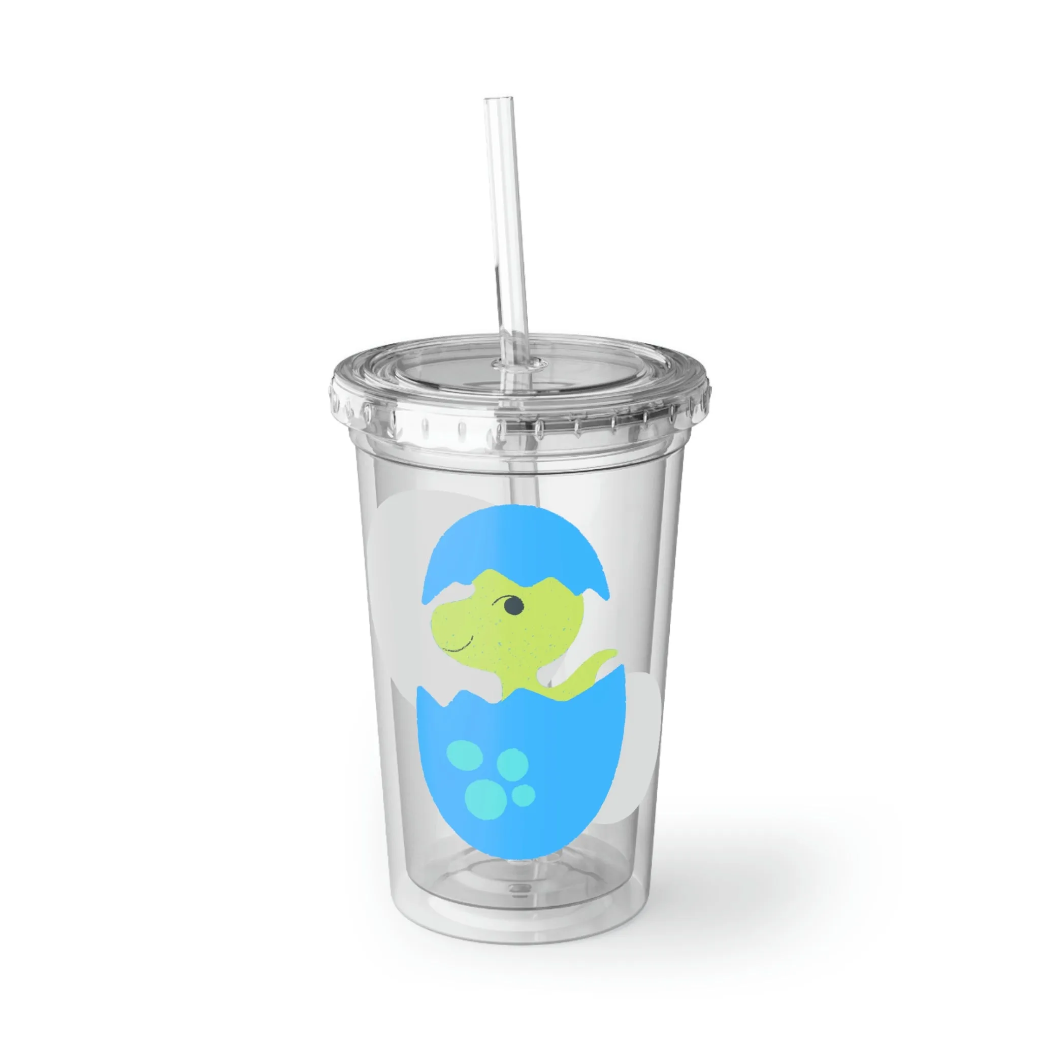 Green and Blue Dinosaur Egg Suave Acrylic Cup