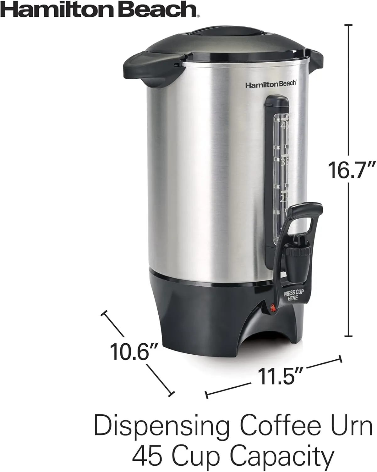 Hamilton Beach 40519 45 Cup Stainless Steel Coffee Urn