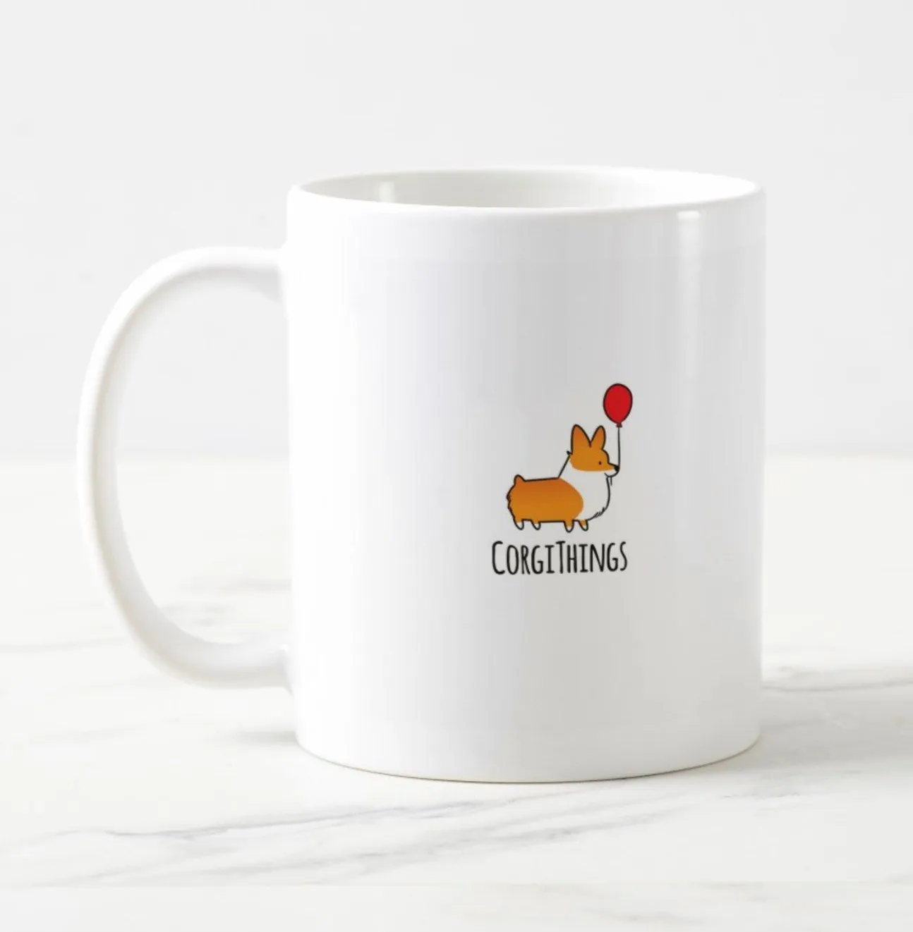 Heart Balloons Corgi Mug | 11oz / 15oz