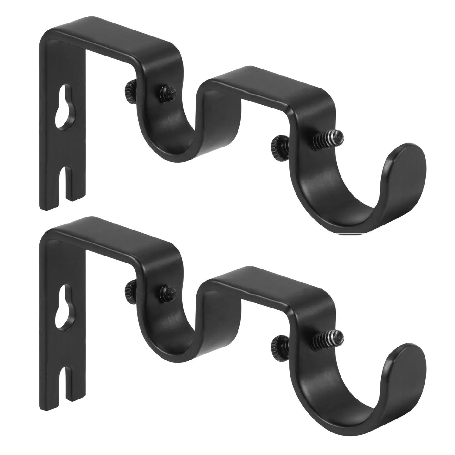 Heavy Duty Curtain Double Rod Brackets 1" and 5/8" In Set of 2