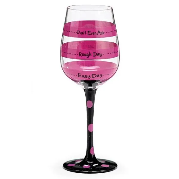 Hot Pink Fill Line Wine Glass/Goblet - 4 Pack