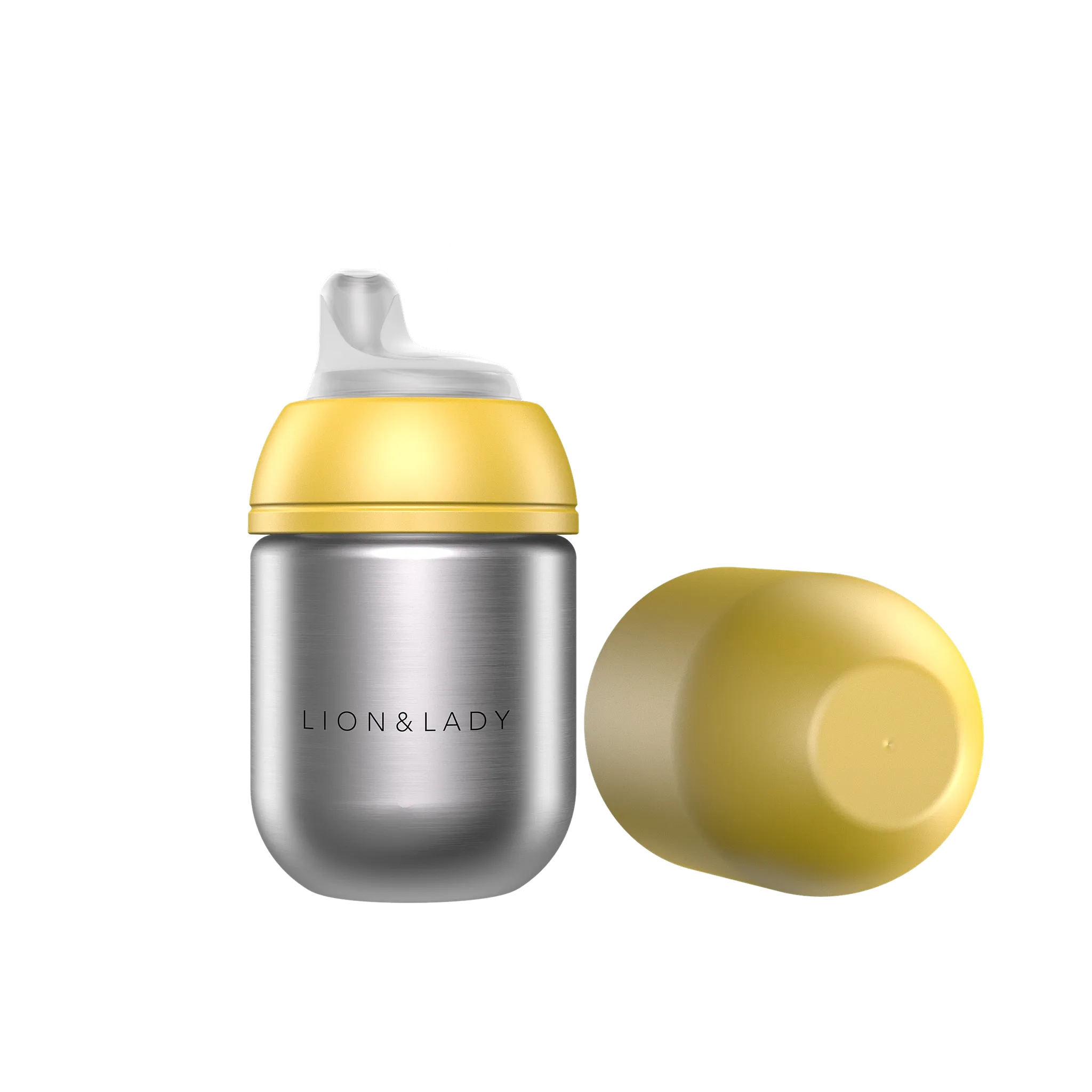 Lion & Lady Stainless Steel Sippy Cup - Yellow