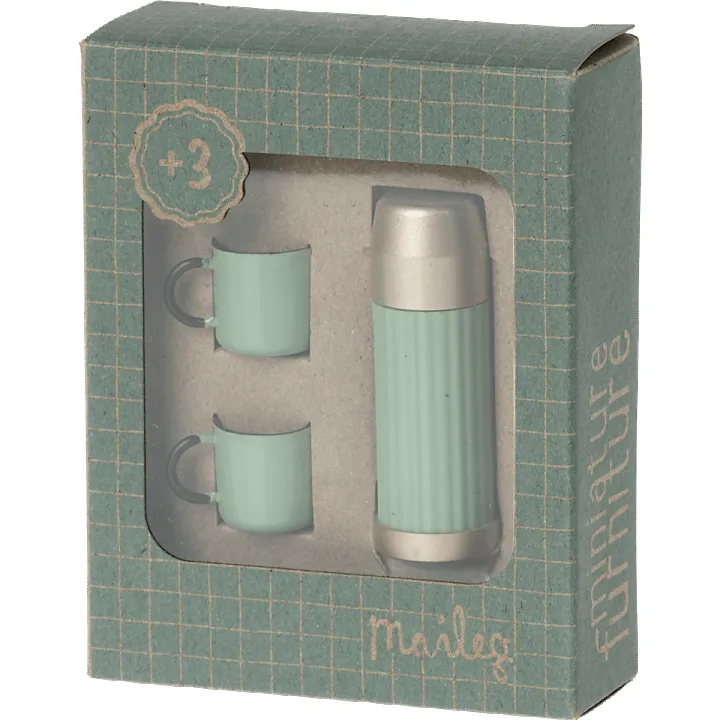 Maileg Thermos and Cups Mint