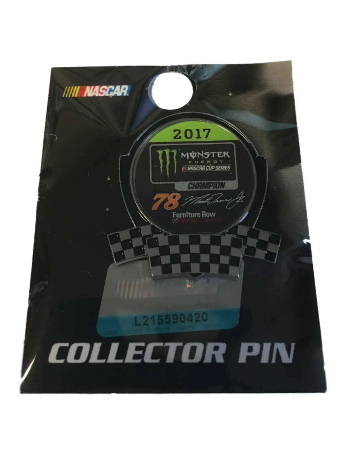 Martin Truex Jr. #78 2017 Monster Energy NASCAR Cup Series Champion Lapel Pin