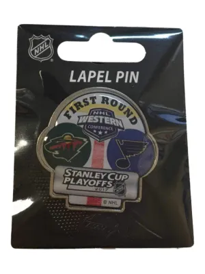 Minnesota Wild St. Louis Blues 2017 Stanley Cup Playoffs First Round Dueling Pin