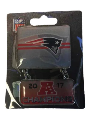 New England Patriots 2017 AFC Champions Aminco Metal Dangler Lapel Pin