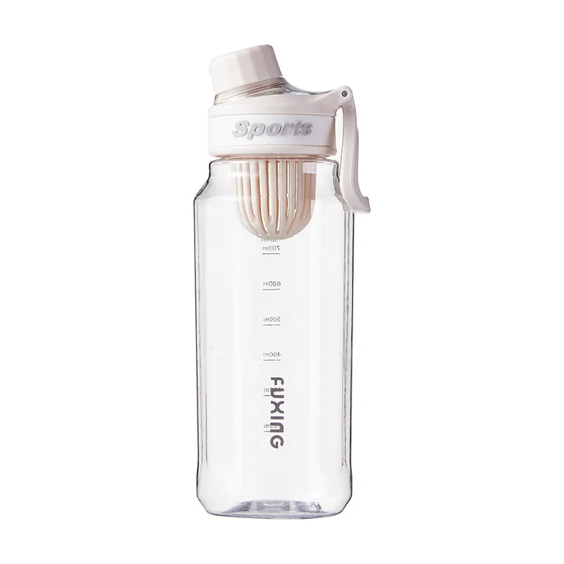 OUTDOOR PORTABLE WATER BOTTLE FITNESS HANDY CUP WITH TEA SPACER PLASTIC CUP