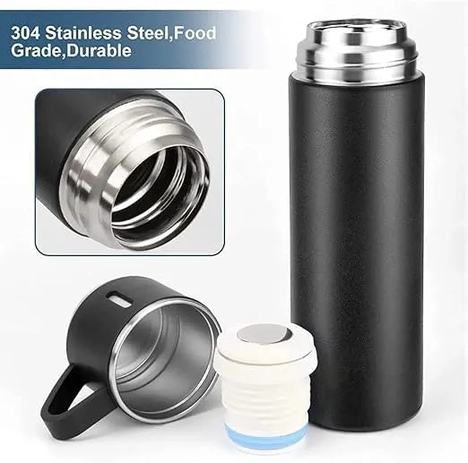 Shri Hari Enterprises Vacuum Flask Gift Set Bottle with 3 Cups 500 ml Flask 2000 ml Flask