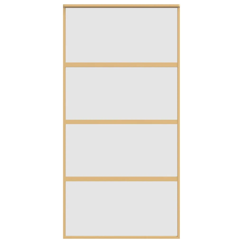 Sliding Door Gold 102.5x205 cm Frosted ESG Glass and Aluminium