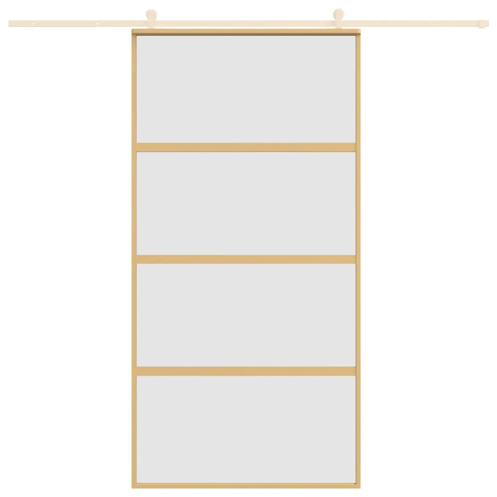 Sliding Door Gold 102.5x205 cm Frosted ESG Glass and Aluminium