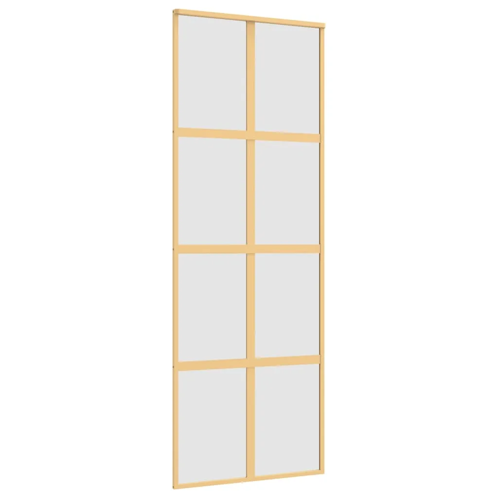 Sliding Door Gold 76x205 cm Frosted ESG Glass and Aluminium