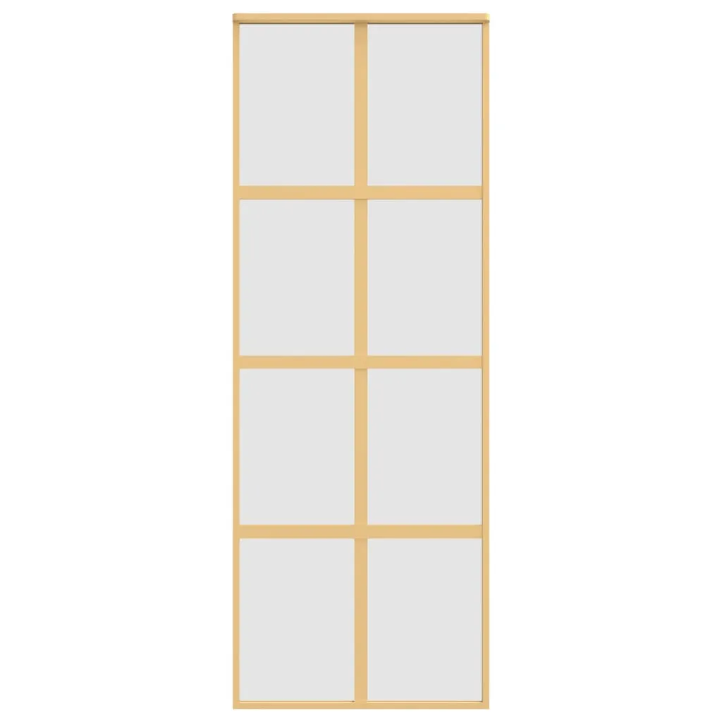 Sliding Door Gold 76x205 cm Frosted ESG Glass and Aluminium