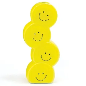 Smiley Face Stacked Ceramic Vase - 4 Pack