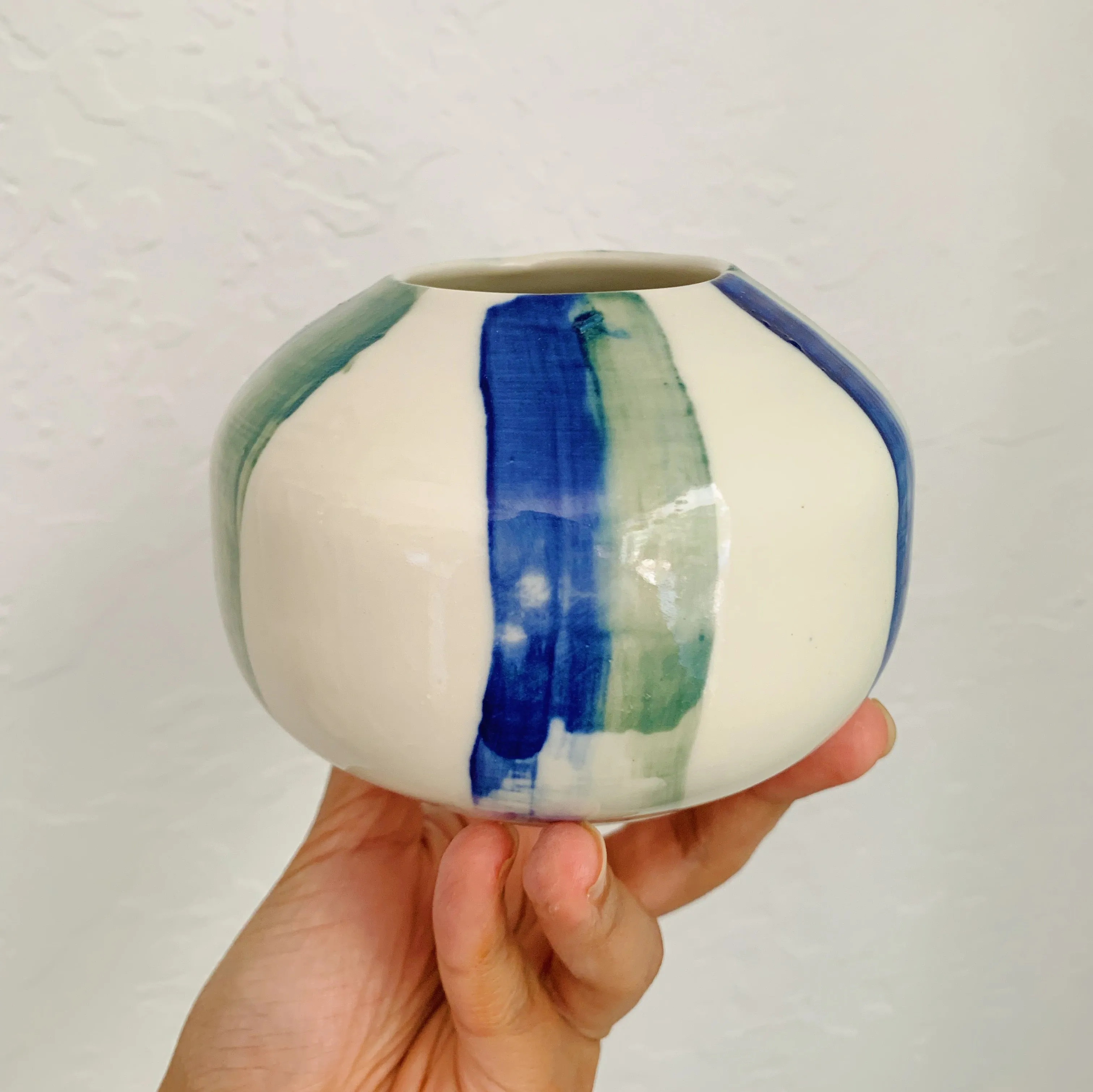 Striped Porcelain Vase