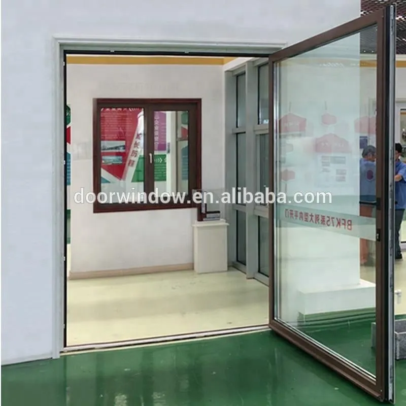 Super September Purchasing 2018 Hot Selling Front 180 degree interior glass hinge swing door Home Exterior Aluminum Glass Door by Doorwin