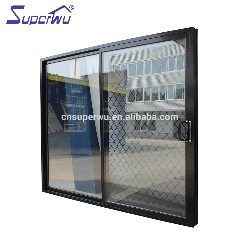 Superwu Factory hot sale aluminum tempered glass door price doors for balcony double glazed aluminium design with fair