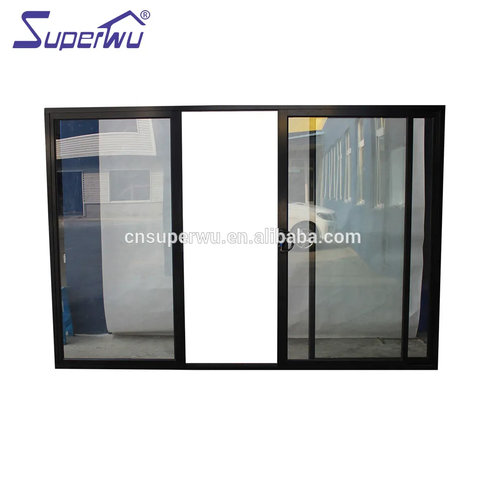 Superwu Factory hot sale aluminum tempered glass door price doors for balcony double glazed aluminium design with fair