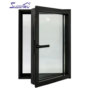 Superwu Original factory direct sales frosted glass privacy aluminum frame out swing windows