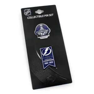 Tampa Bay Lightning 2020 NHL Stanley Cup Champions Aminco Lapel Pin Set (2pk)