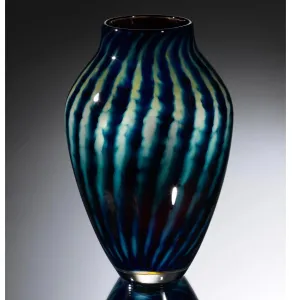 Treasure Reverse Amphora Optic Stripe Vase by Jake Pfeifer of Hot Glass Alley