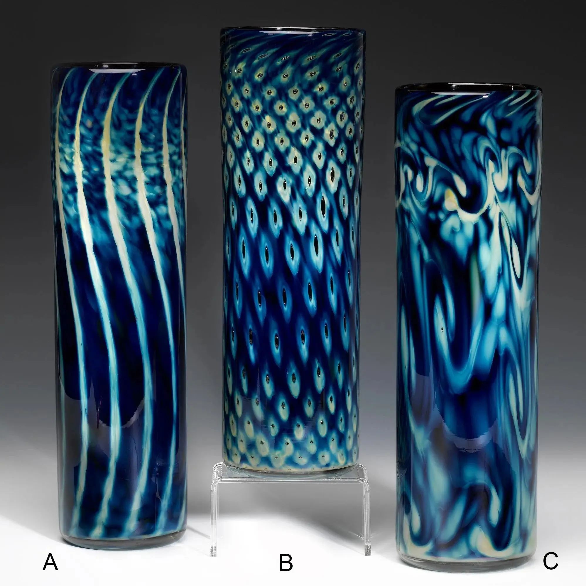 Treasure Series Straight Sided Vases by Jake Pfeifer of Hot Glass Alley